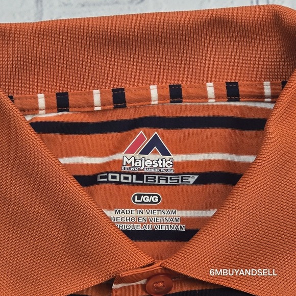 Denver Broncos Majestic Cool Base Polo Men's Large Golf Performance Shirt - Picture 2 of 13